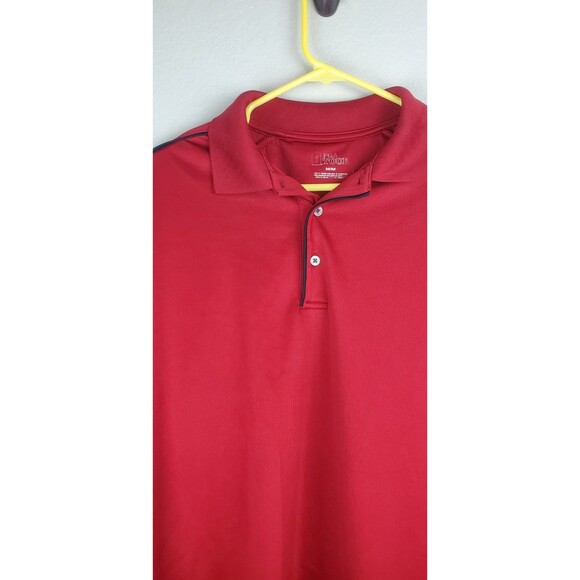 PGA Tour Men's Medium Red Polo Shirt Black Piping Golf - Picture 2 of 4
